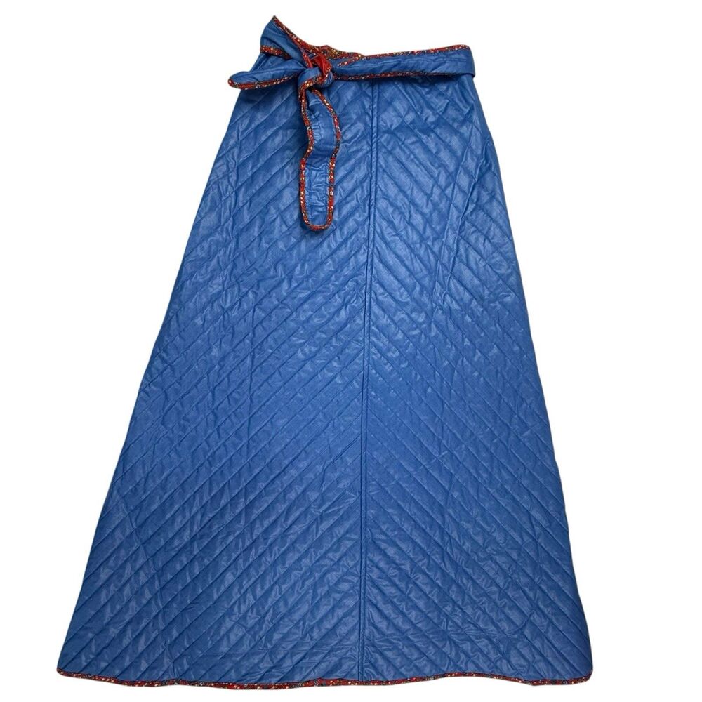 Vintage NEW Quilted Maxi Wrap Skirt Contemporary Corner 7 Mod 70s Dead Stock USA